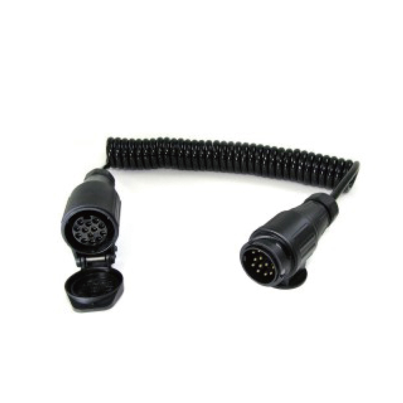 7-polet PU-spiralspole 6x1+1x1,5mm2 med 13polet plastikstik og 13polet plastikfatning. Kabellængde 1m, 2m,3m.....JH008-Z