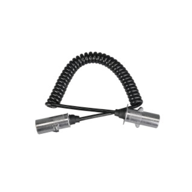 7 polet PU spiralspole, 2 metalstik 24v, N type, kabellængde 1m,2m,3m.....JH016-A