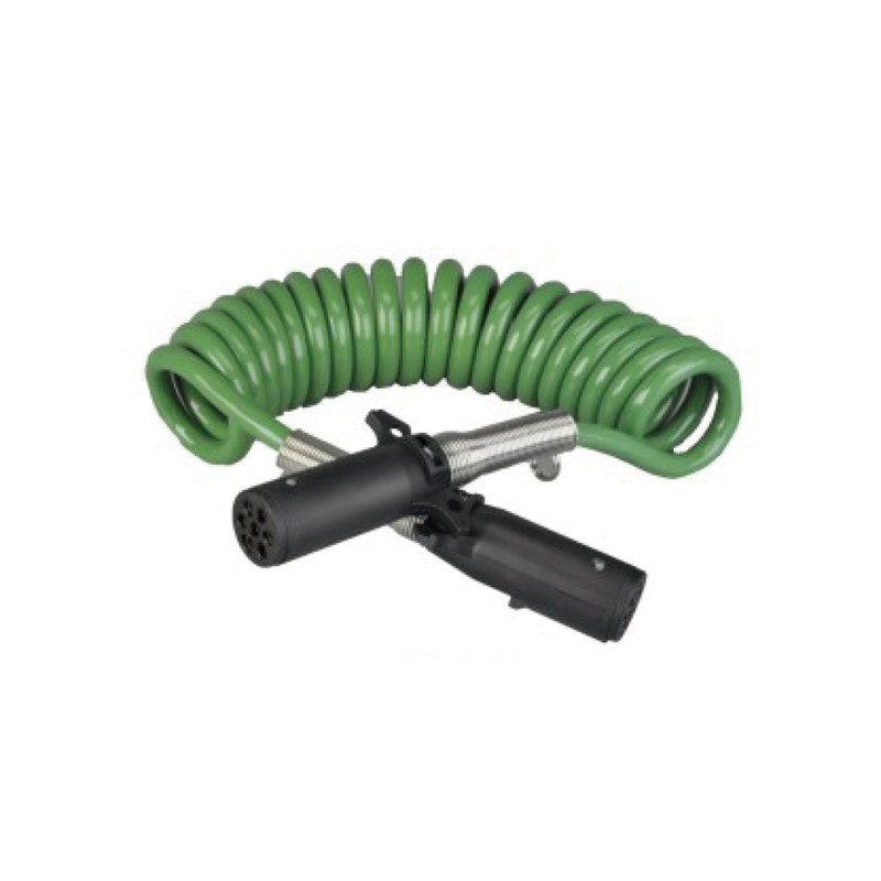 Grøn spiralspole med to plastikstik 24V, stiftskrue type; kabellængde 1m 2m 3m......JH092-A